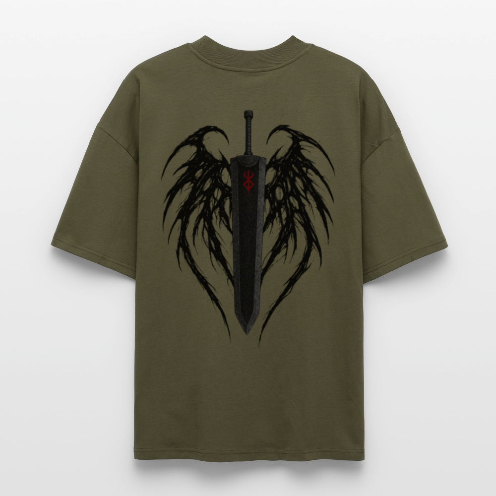 Berserk T-Shirt Dragon Slayer mit großem Rückenprint schwarz oversize Ryukai
Anime Streetwear T-Shirt inspiriert von Berserk Dragon Slayer Ryukai
Schwarzer Oversized Tee Berserk Dragon Slayer Design Rückseite