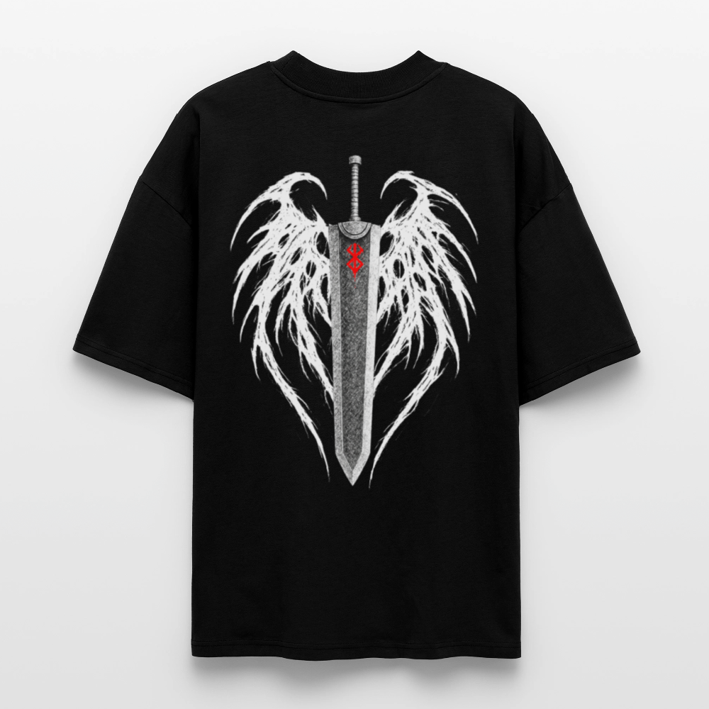 Berserk T-Shirt Dragon Slayer mit großem Rückenprint schwarz oversize Ryukai
Anime Streetwear T-Shirt inspiriert von Berserk Dragon Slayer Ryukai
Schwarzer Oversized Tee Berserk Dragon Slayer Design Rückseite