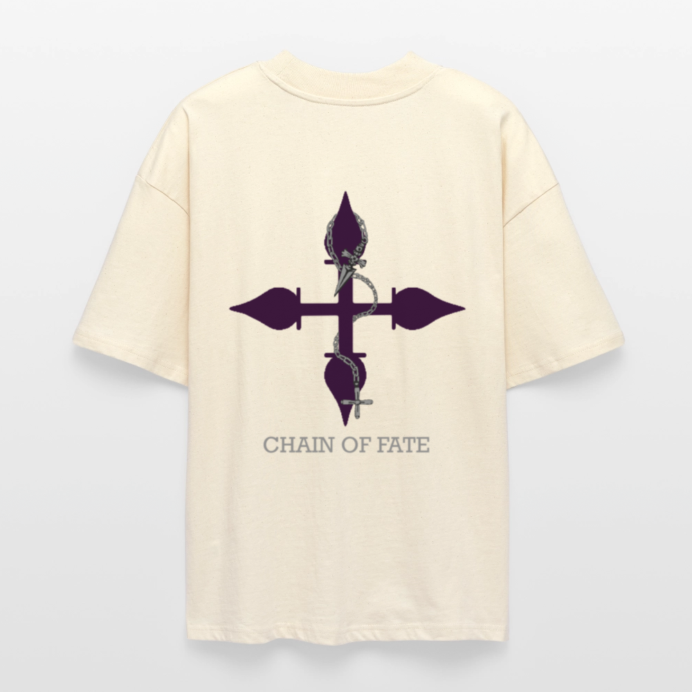 Hunter x Hunter Kurapika T-Shirt Chain of Fate Motiv weiß oversize Ryukai
Oversized Anime T-Shirt inspiriert von Kurapika Hunter x Hunter Ryukai
Weißes Hunter x Hunter Shirt mit Kettenmotiv Ryukai