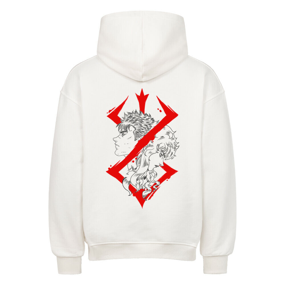Berserk Hoodie Blood Crest mit rotem Symbol Rückenprint schwarz oversize Ryukai
Dark Fantasy Hoodie inspiriert von Berserk Blood Crest Ryukai
Oversized Berserk Hoodie schwarzer Stoff rotes Logo Ryukai